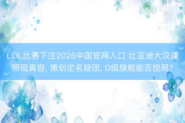 LOL比赛下注2026中国官网入口 比亚迪大汉谍照现真容, 策划定名疑团, D级旗舰能否搅局?
