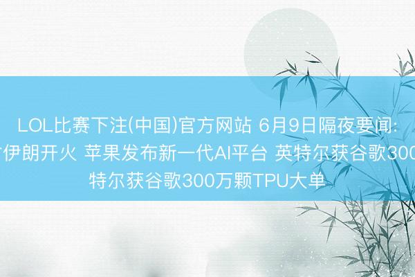 LOL比赛下注(中国)官方网站 6月9日隔夜要闻: 以色列暂缓对伊朗开火 苹果发