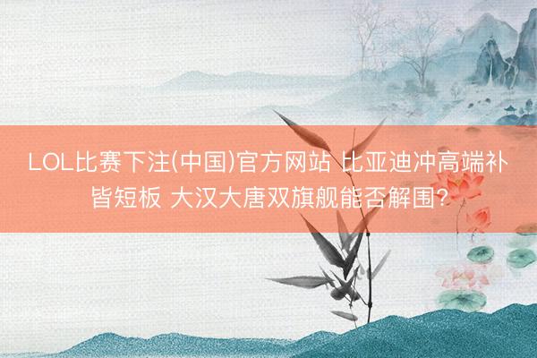 LOL比赛下注(中国)官方网站 比亚迪冲高端补皆短板 大汉大唐双旗舰能否解围?
