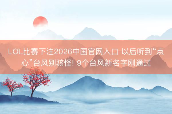 LOL比赛下注2026中国官网入口 以后听到“点心”台风别骇怪! 9个台风新名字刚通过